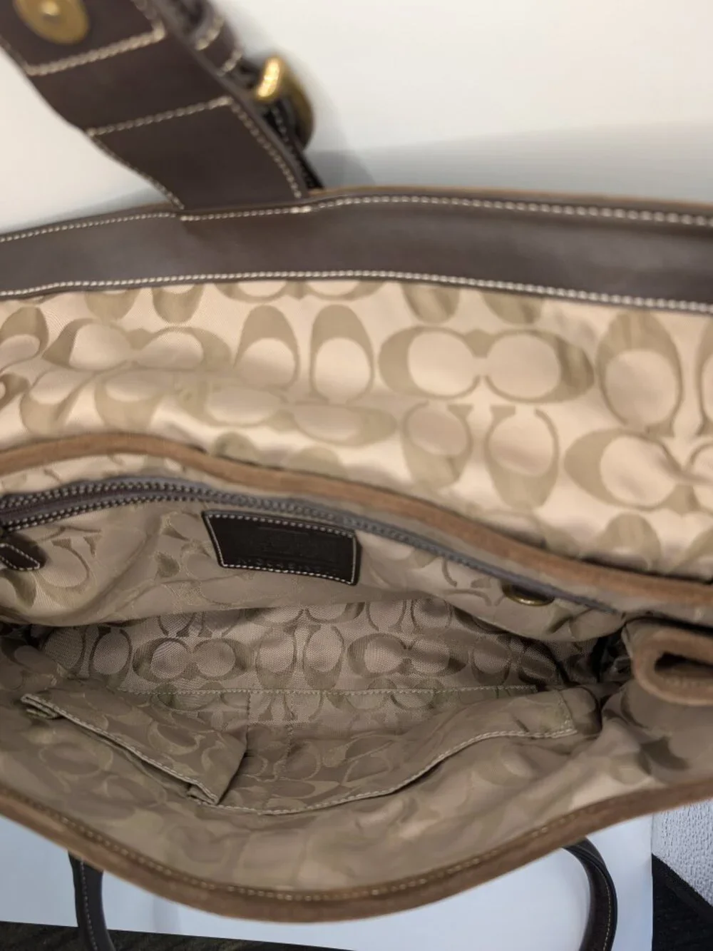 Coach Soho Suede Satchel #9507 Cocoa Brown Leather Trim Y2K